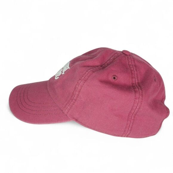 State of Mine "But First Wine" 5 Panel Strapback Hat Distressed Red OS - Picture 2 of 7